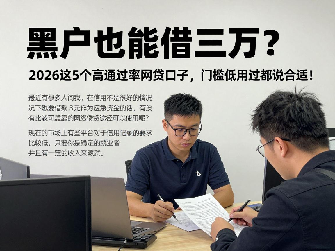 黑户也能借三万?2026这5个高通过率网贷口子,门槛低用过都说合适!