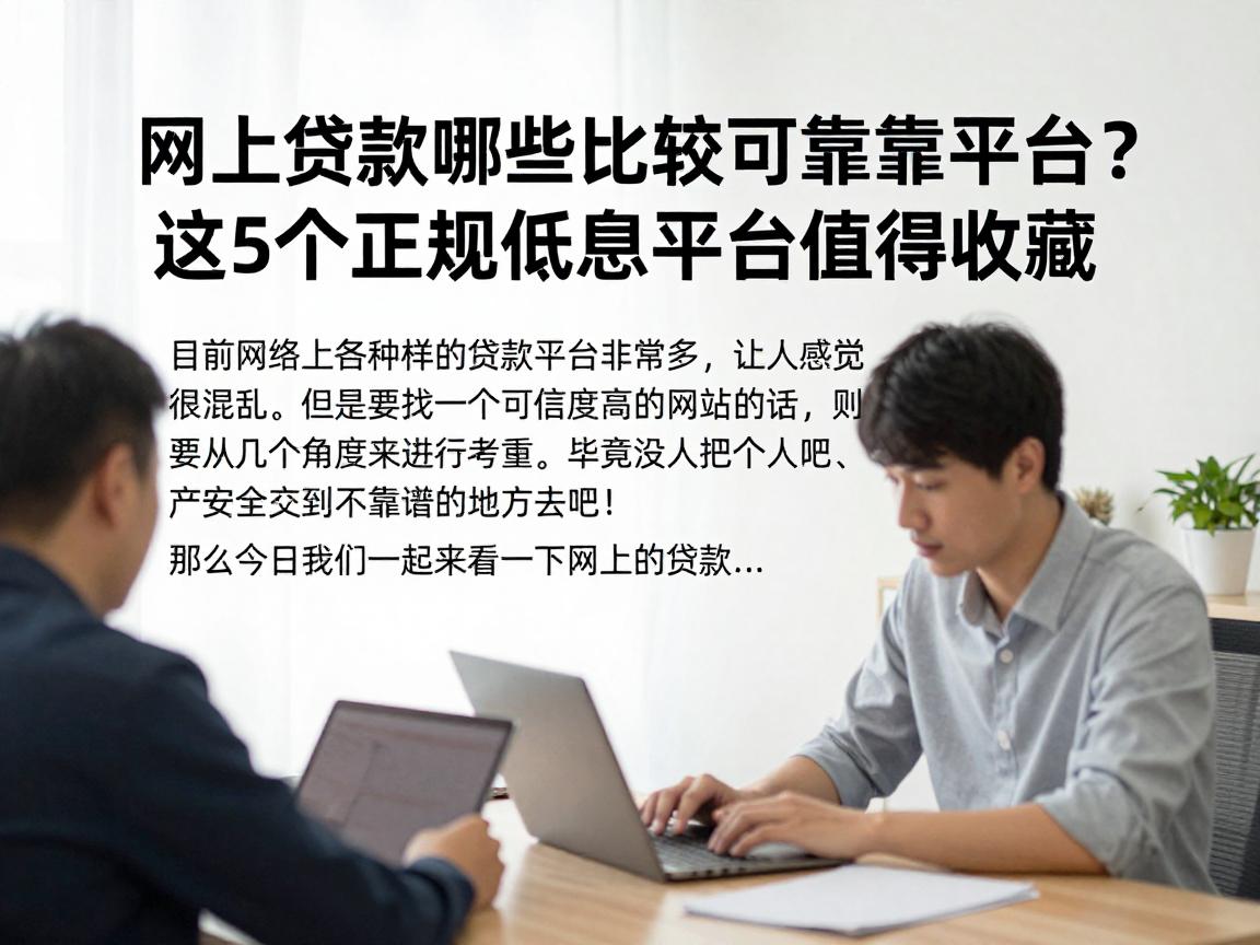 网上贷款哪些比较可靠的平台？这5个正规低息平台值得收藏