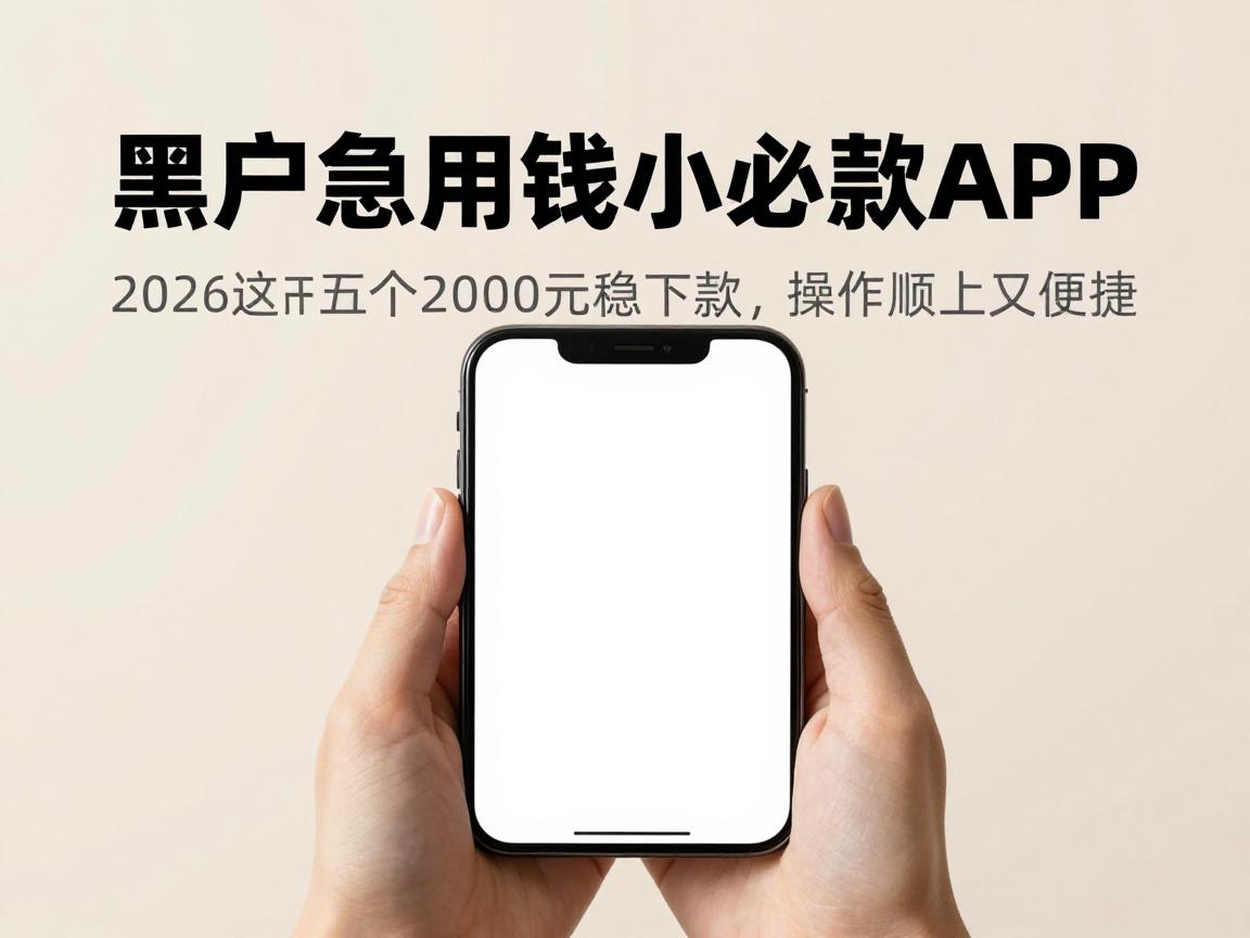 黑户急用钱必看！2026这五个小额贷款app，黑户借钱2000元稳下款，操作顺畅又便捷