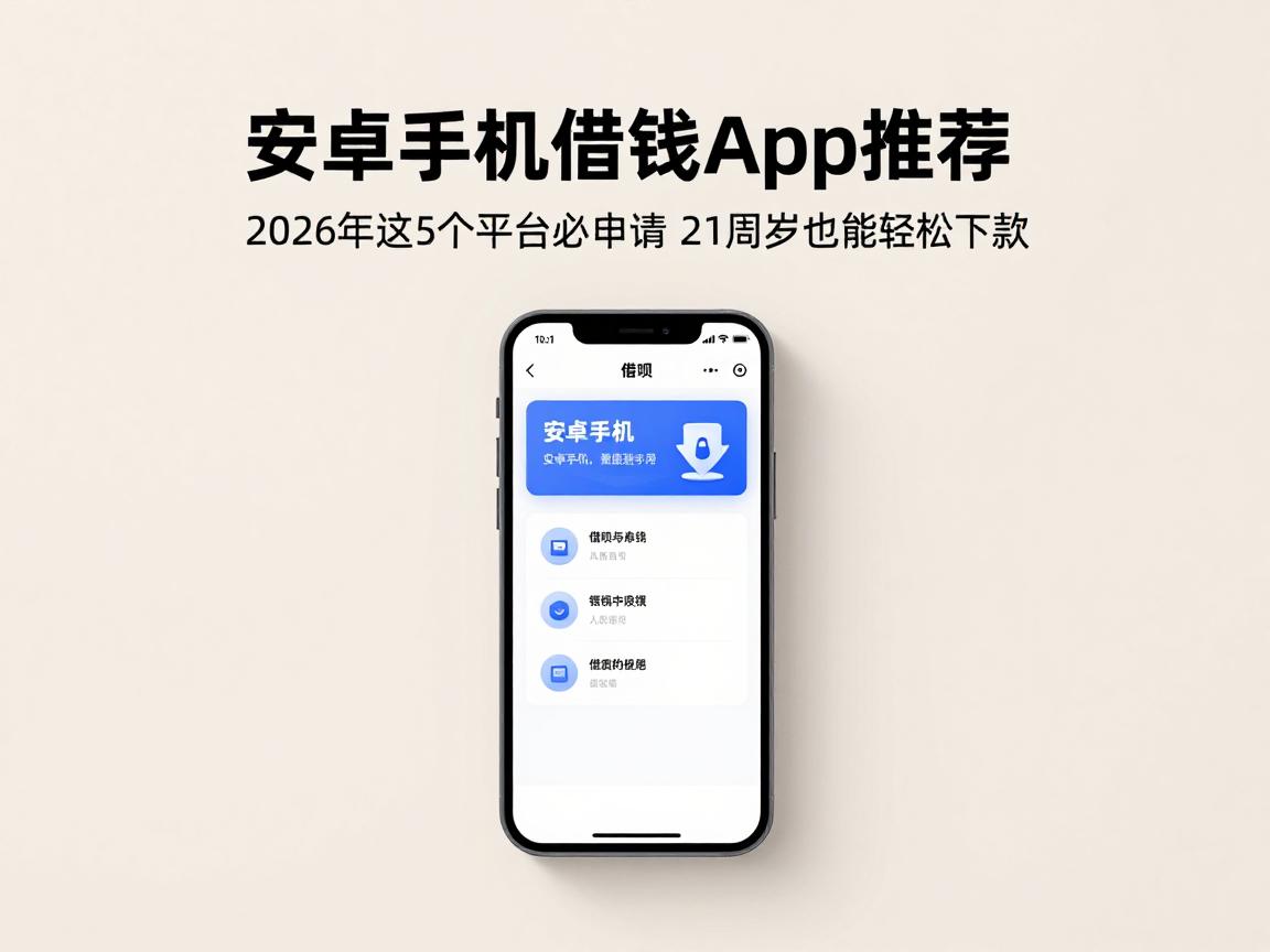 安卓手机借钱App推荐！2026年这5个平台必申请，21周岁也能轻松下款