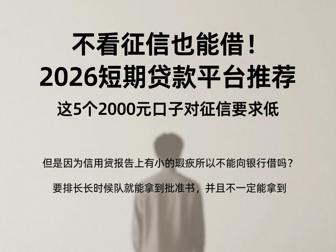 不看征信也能借!2026短期贷款平台推荐,这5个2000元口子对征信要求低