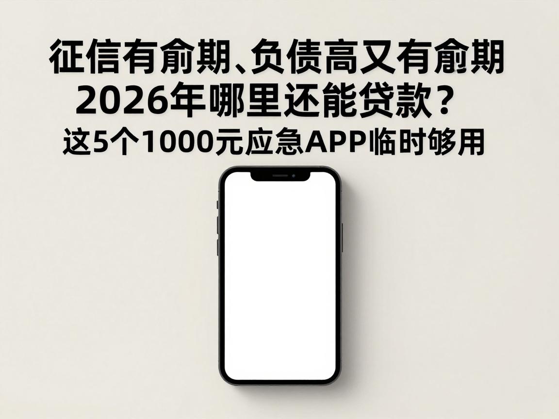 征信有逾期、负债高又有逾期,2026年哪里还能贷款?这5个1000元应急APP临时够用