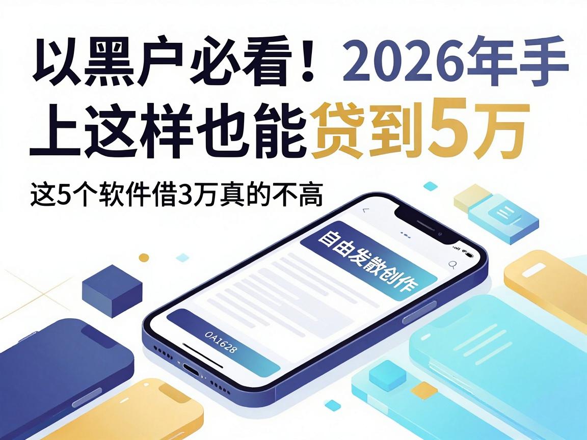 黑户必看!2026年手机上这样也能贷到5万,这5个软件借3万条件真的不高