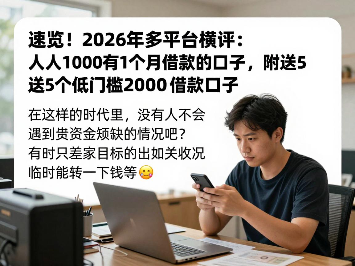速览!2026年多平台横评:人人1000有1个月借款的口子,附送5个低门槛2000借款口子