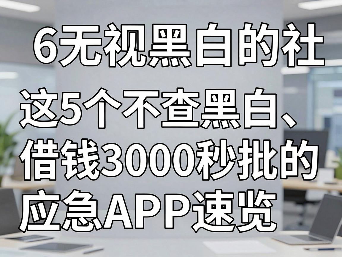 6无视黑白的社保贷精选:这5个不查黑白、借钱3000秒批的应急APP速览