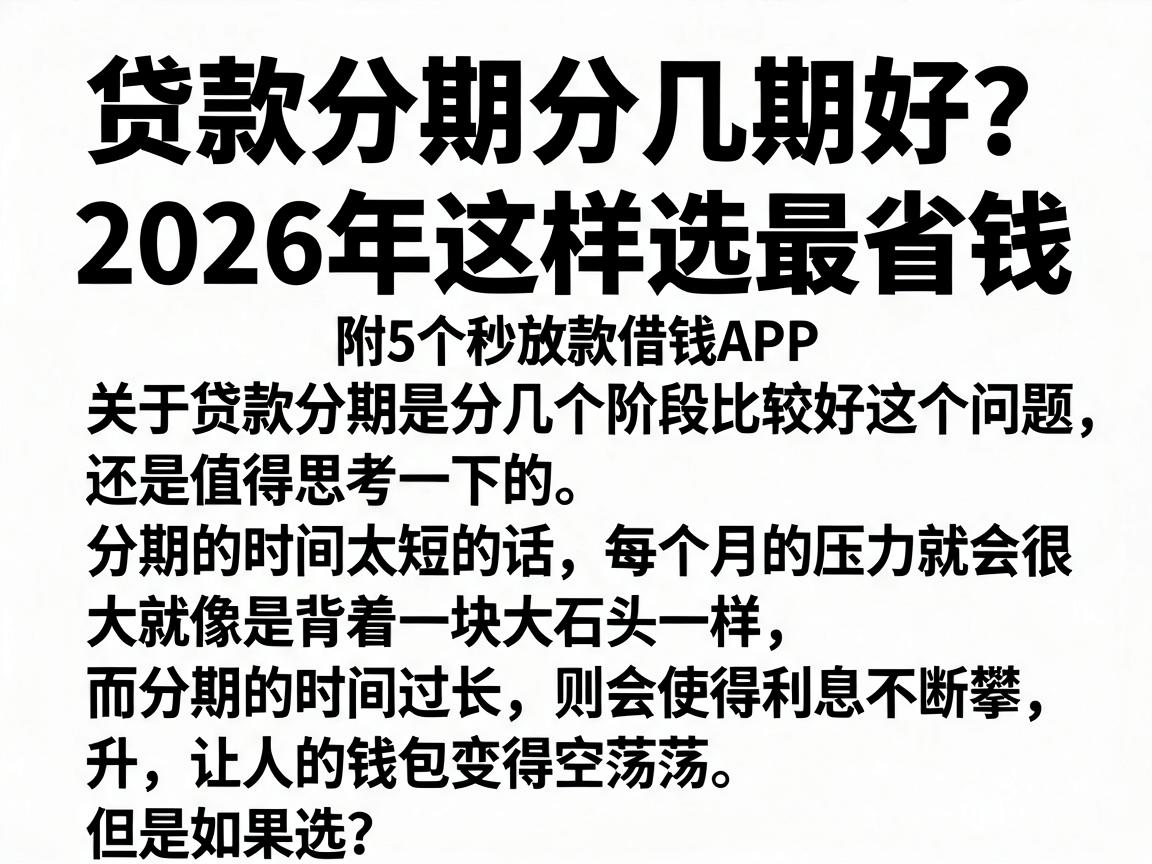 贷款分期分几期好？2026年这样选最省钱，附5个秒放款借钱APP