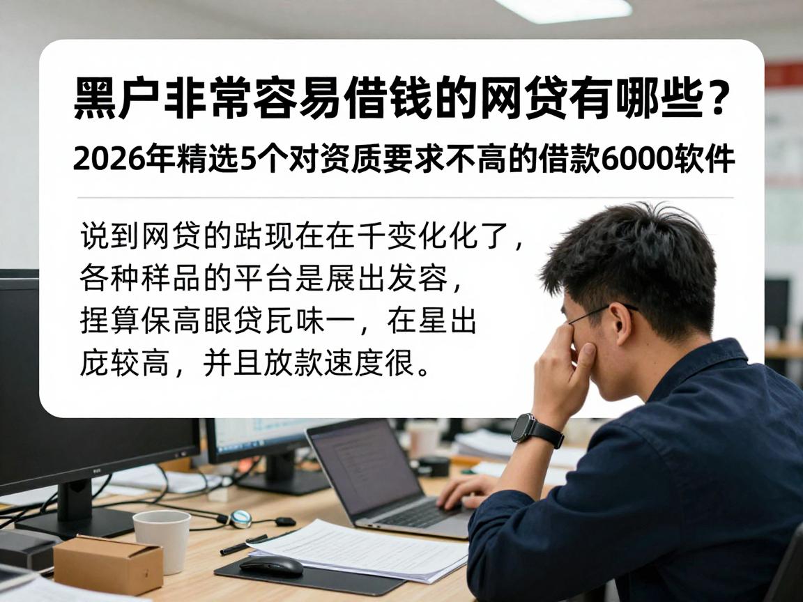 黑户非常容易借钱的网贷有哪些?2026年精选5个对资质要求不高的借款6000软件