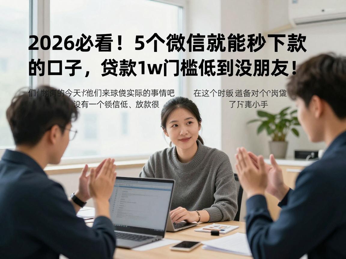 2026必看！5个凭微信就能秒下款的口子，贷款1w门槛低到没朋友！