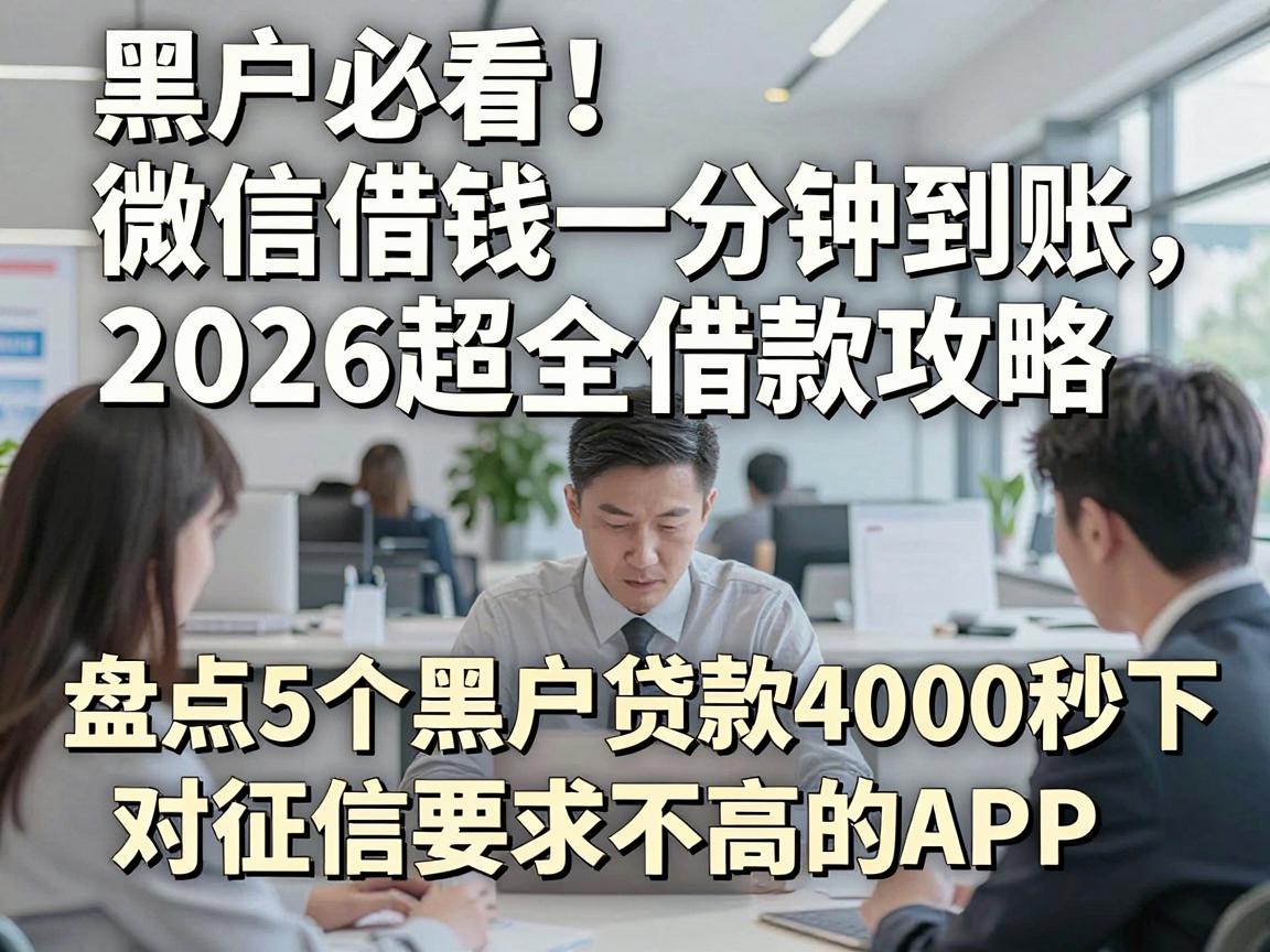 黑户必看!微信借钱一分钟到账,2026超全借款攻略,盘点5个黑户贷款4000秒下、对征信要求不高的APP