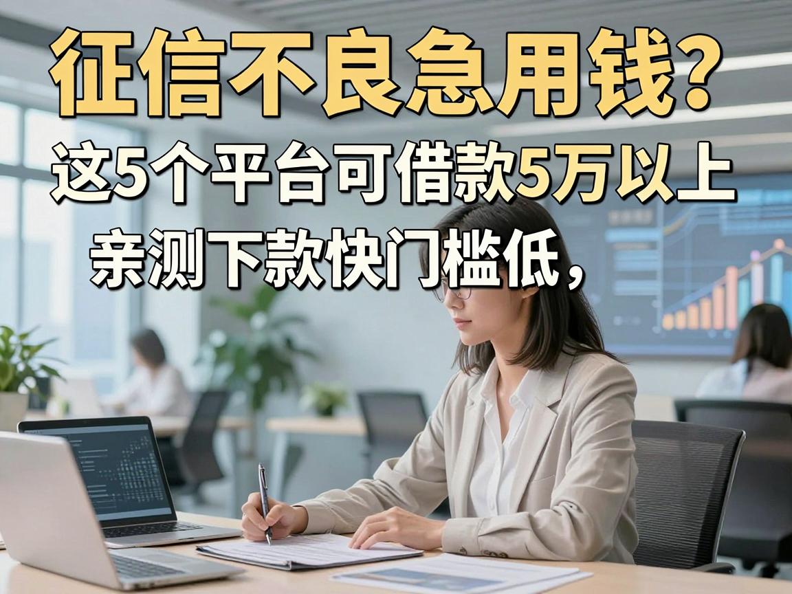 征信不良急用钱?这5个平台可借款5万以上,亲测下款快门槛低