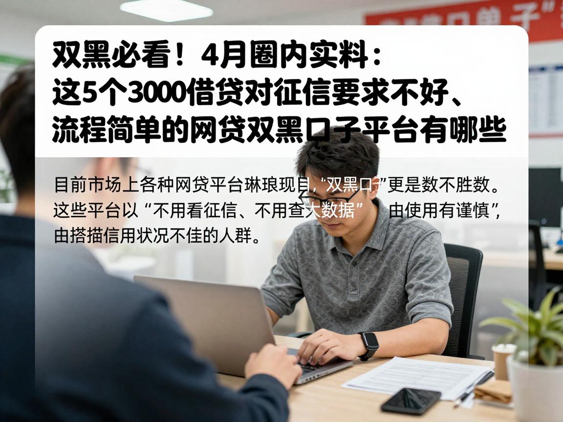 双黑必看！4月圈内实料：这5个3000借款对征信要求不高、流程简单的网贷双黑口子平台有哪些