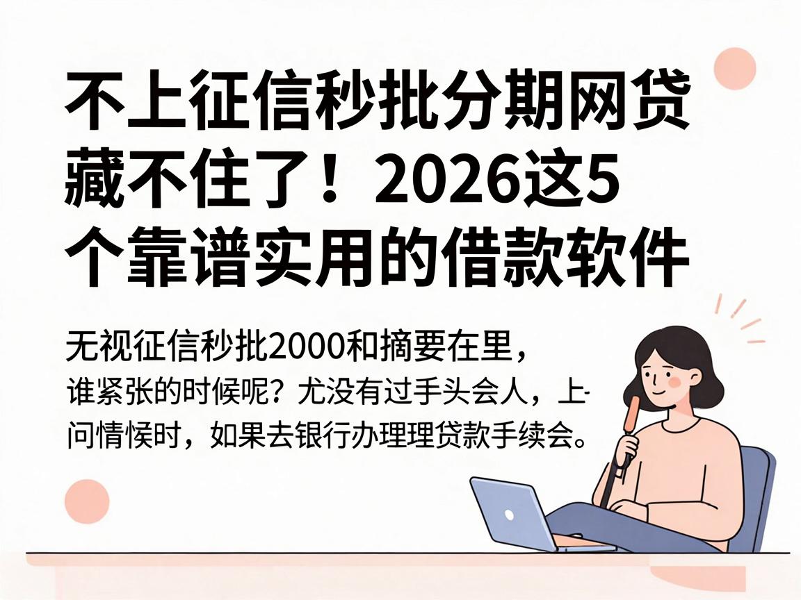 不上征信秒批分期网贷藏不住了!2026这5个靠谱实用的借款软件,无视征信秒批2000