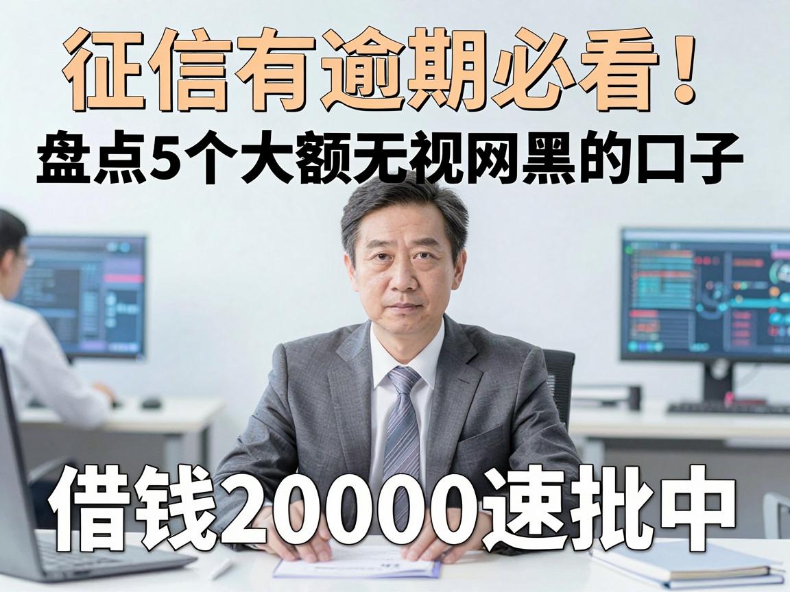 征信有逾期必看!盘点5个大额无视网黑的口子,借钱20000速批中