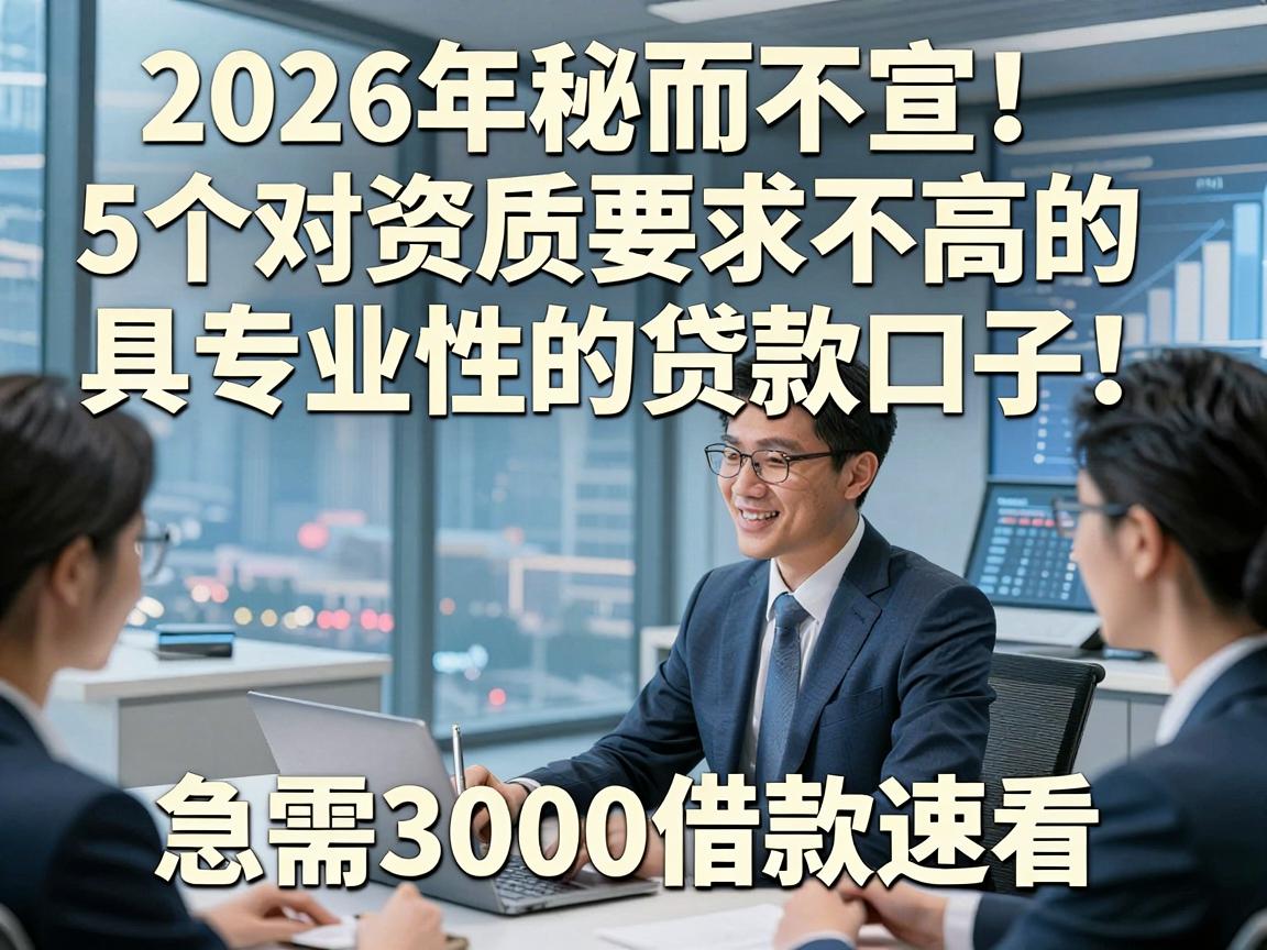 2026年秘而不宣!5个对资质要求不高的具专业性的贷款口子,急需3000借款速看
