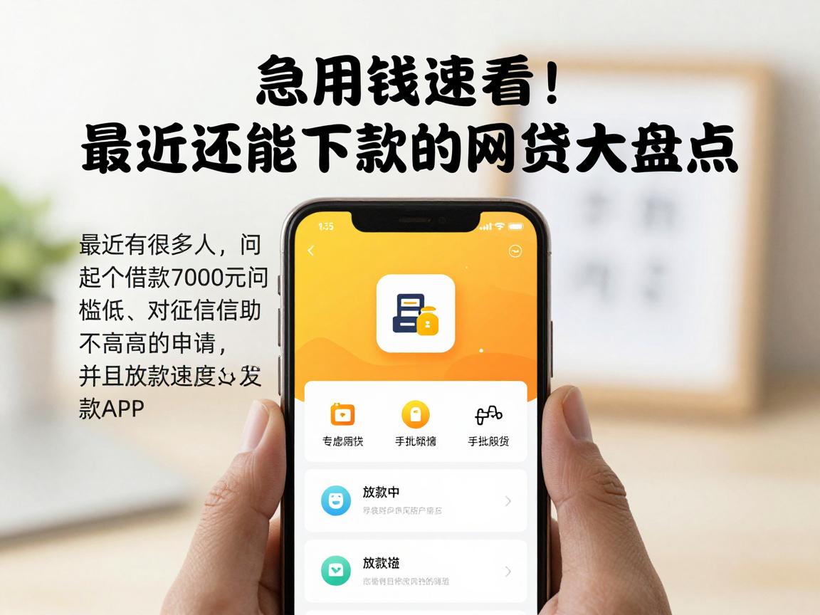 急用钱速看！最近还能下款的网贷大盘点，这5个借款7000元门槛低、对征信要求不高的APP，应急周转正好适配
