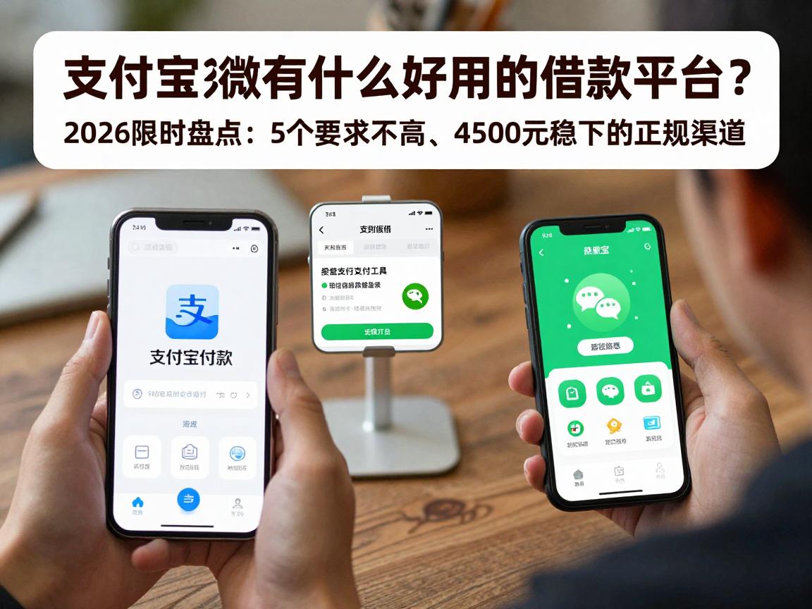 支付宝微信有什么好用的借款平台？2026限时盘点：5个要求不高、4500元稳下的正规渠道