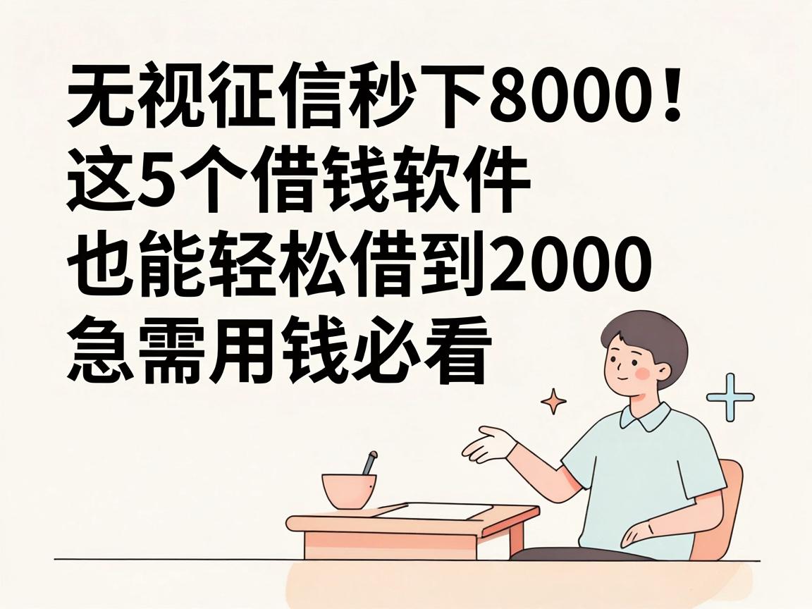 无视征信秒下8000！这5个借钱软件也能轻松借到2000，急需用钱必看
