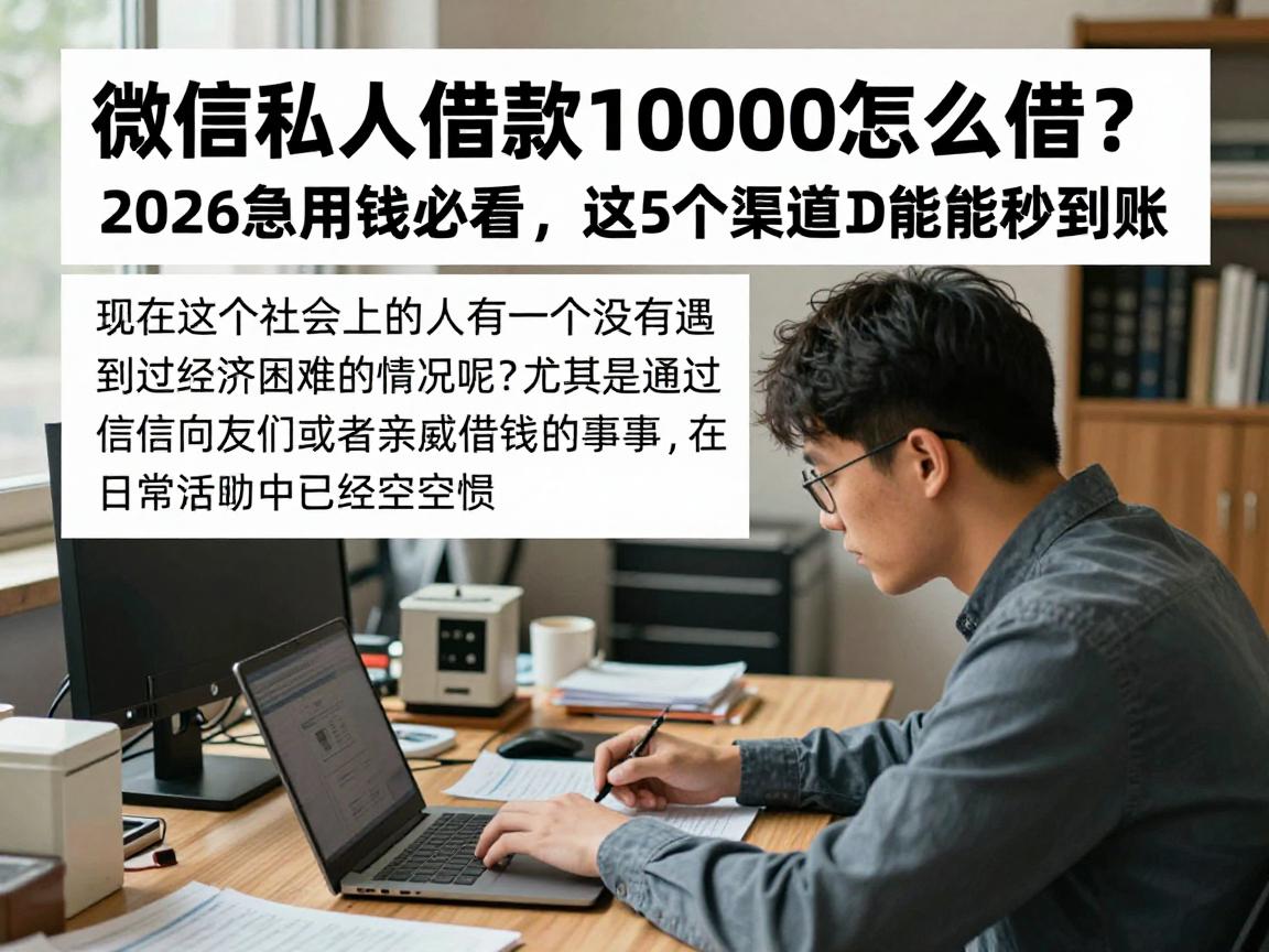微信私人借款10000怎么借?2026急用钱必看,这5个渠道2000块也能秒到账
