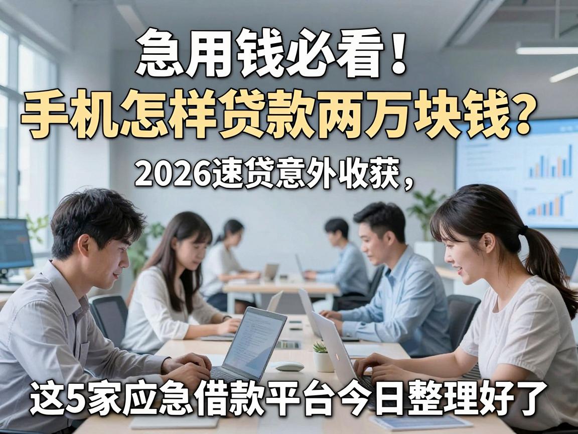 急用钱必看!手机怎样贷款两万块钱?2026速贷意外收获,这5家应急借款平台今日整理好了