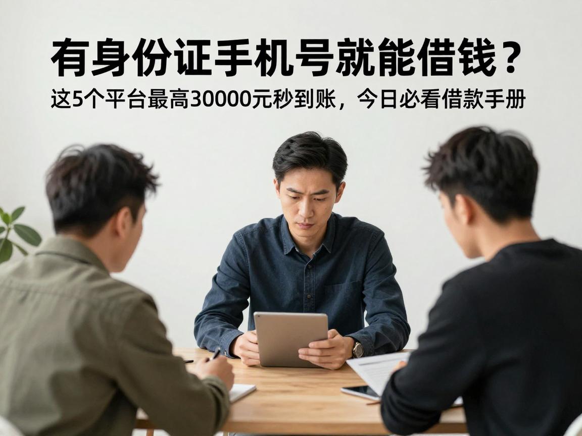 有身份证手机号就能借钱?这5个平台最高30000元秒到账,今日必看借款手册!