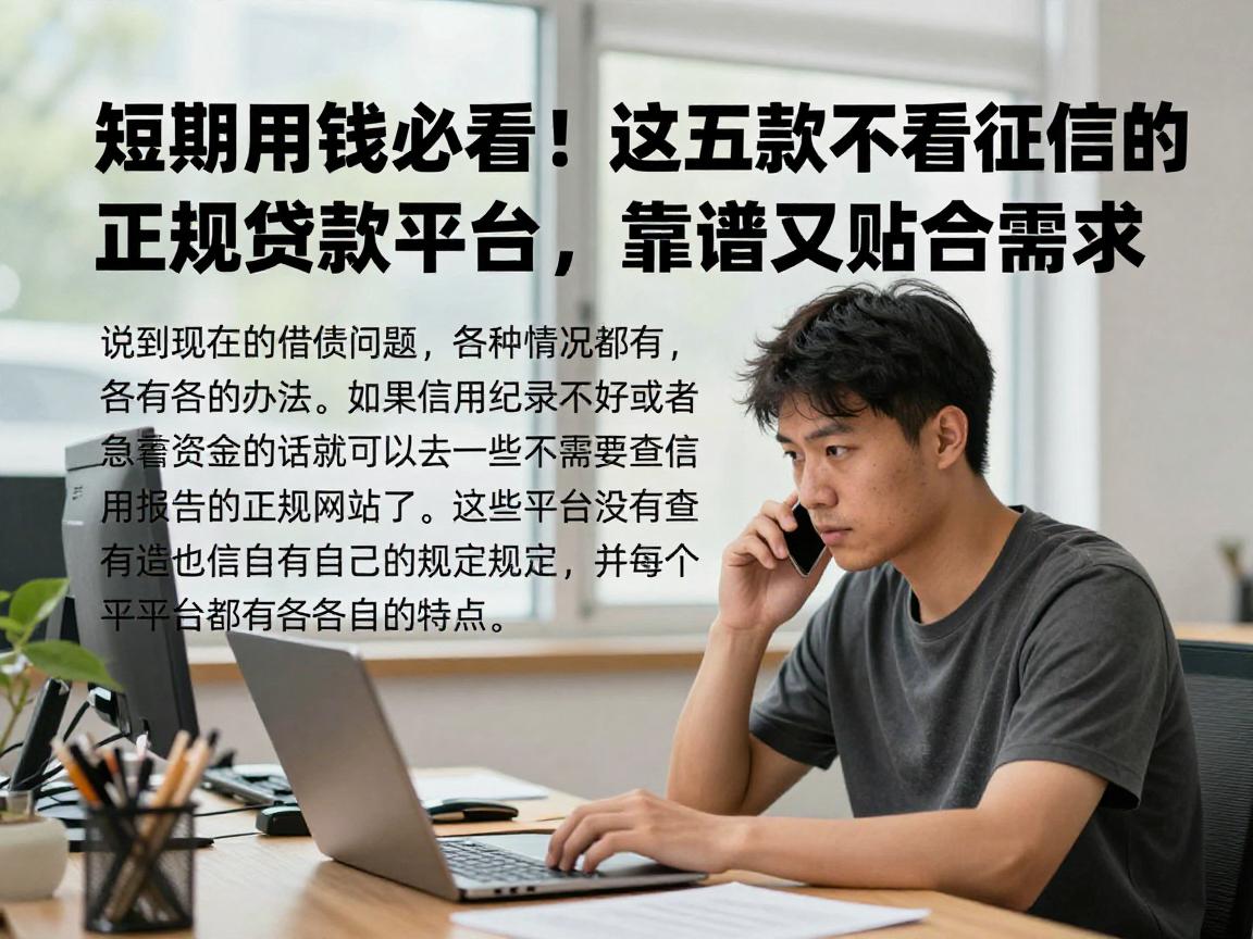短期用钱必看！这五款不看征信的正规贷款平台，靠谱又贴合需求