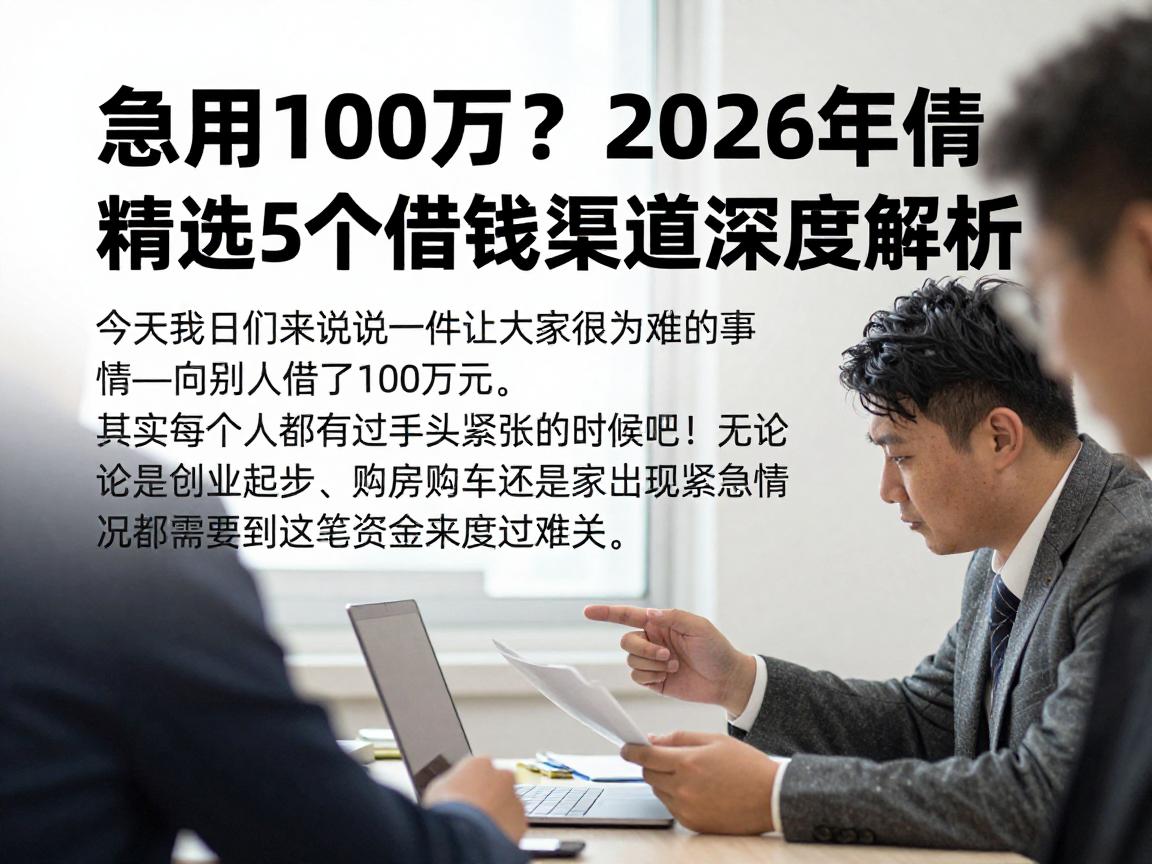 急用100万?2026年精选5个借钱渠道深度解析!