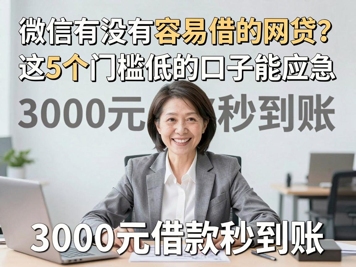 微信有没有容易借的网贷？这5个门槛低的口子能应急，3000元借款秒到账