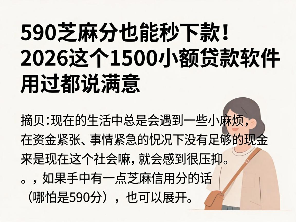 590芝麻分也能秒下款!2026这5个1500小额贷款软件,用过都说满意