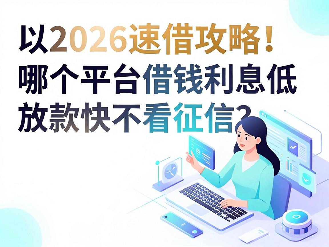 2026速借攻略!哪个平台借钱利息低放款快不看征信?这5个APP优先选