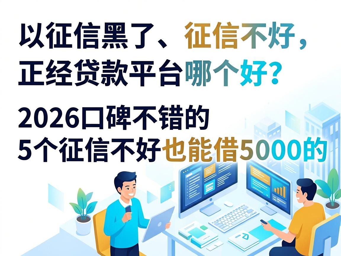 征信黑了、征信不好、征信烂,正经贷款平台哪个好?2026口碑不错的5个征信不好也能借5000的平台推荐