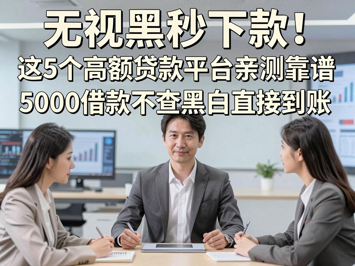 无视黑白秒下款!这5个高额贷款平台亲测靠谱,5000借款不查黑白直接到账