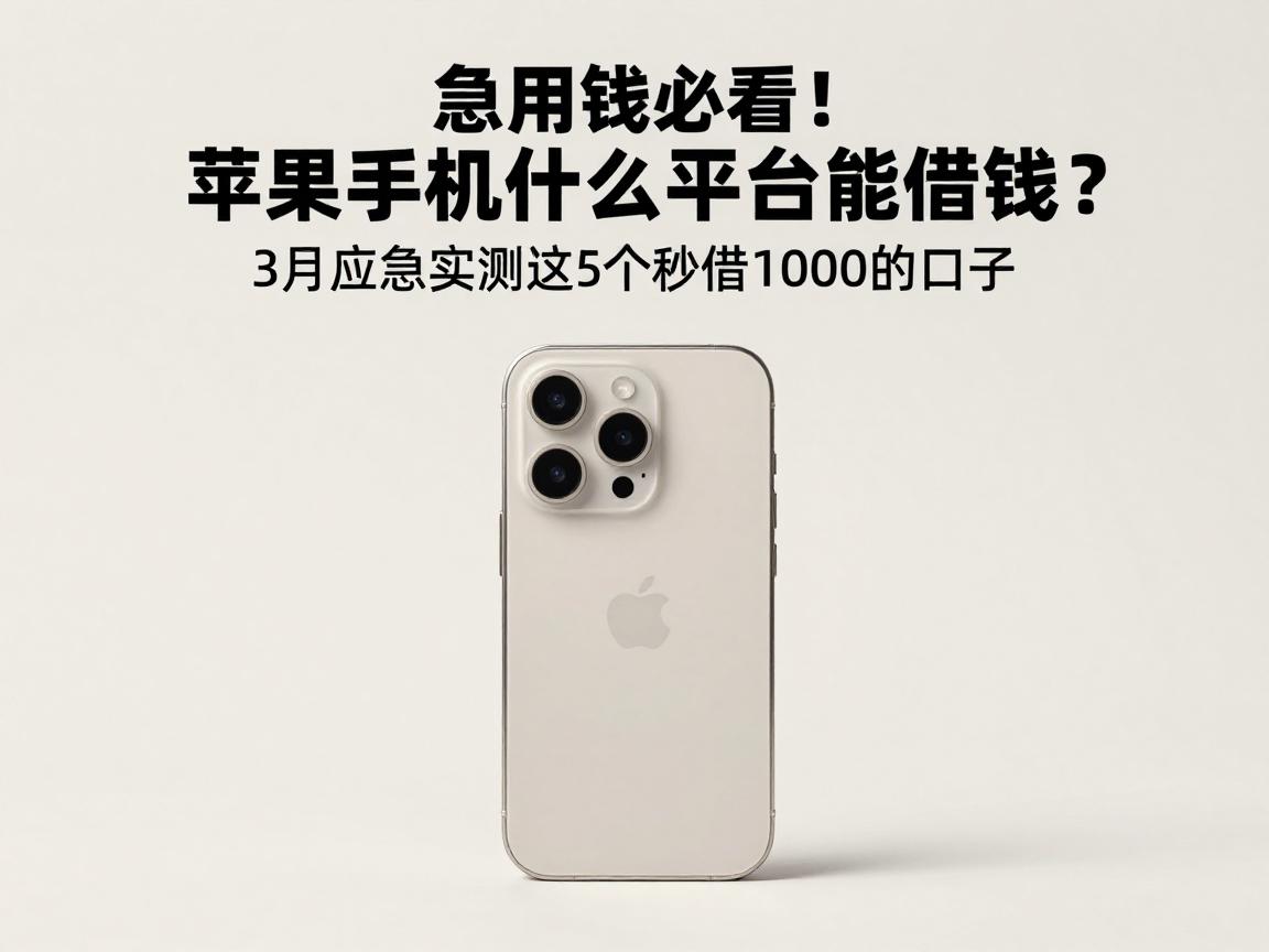 急用钱必看!苹果手机什么平台能借钱?3月应急实测这5个秒借1000的口子