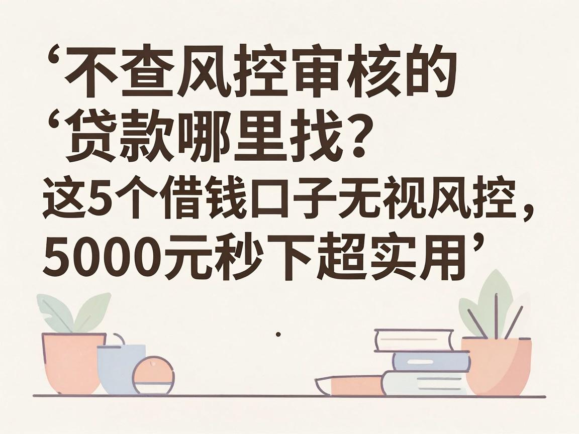 不查风控审核的贷款哪里找?这5个借钱口子无视风控,5000元秒下超实用