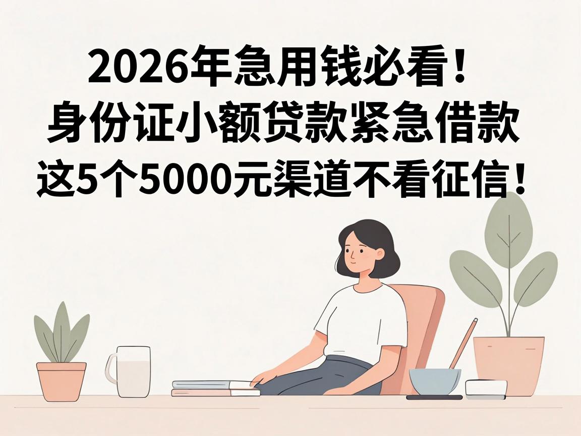 2026年急用钱必看!身份证小额贷款紧急借款,这5个5000元渠道不看征信!