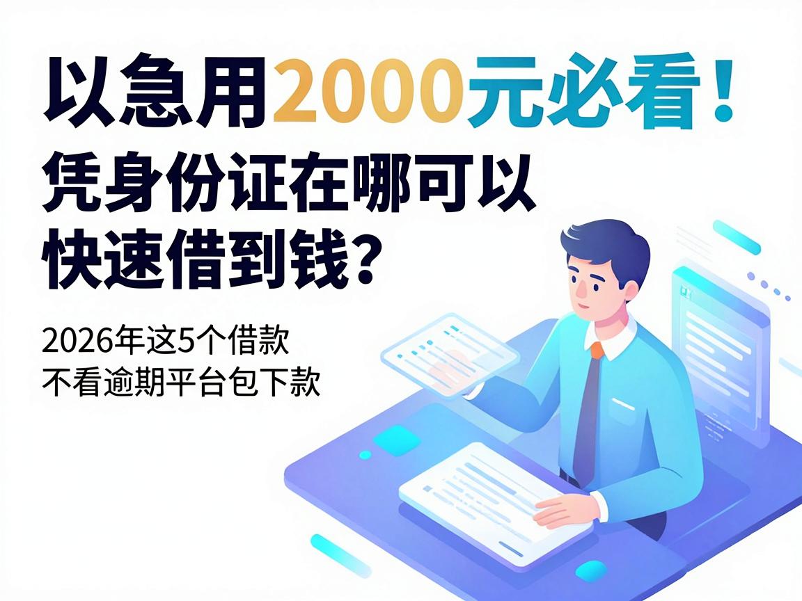 急用2000元必看!凭身份证在哪可以快速借到钱?2026年这5个借款不看逾期平台包下款