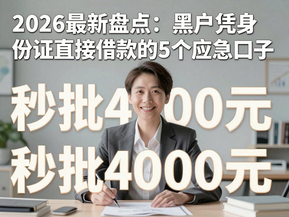 2026最新盘点:黑户凭身份证直接借款的5个应急口子,秒批4000元