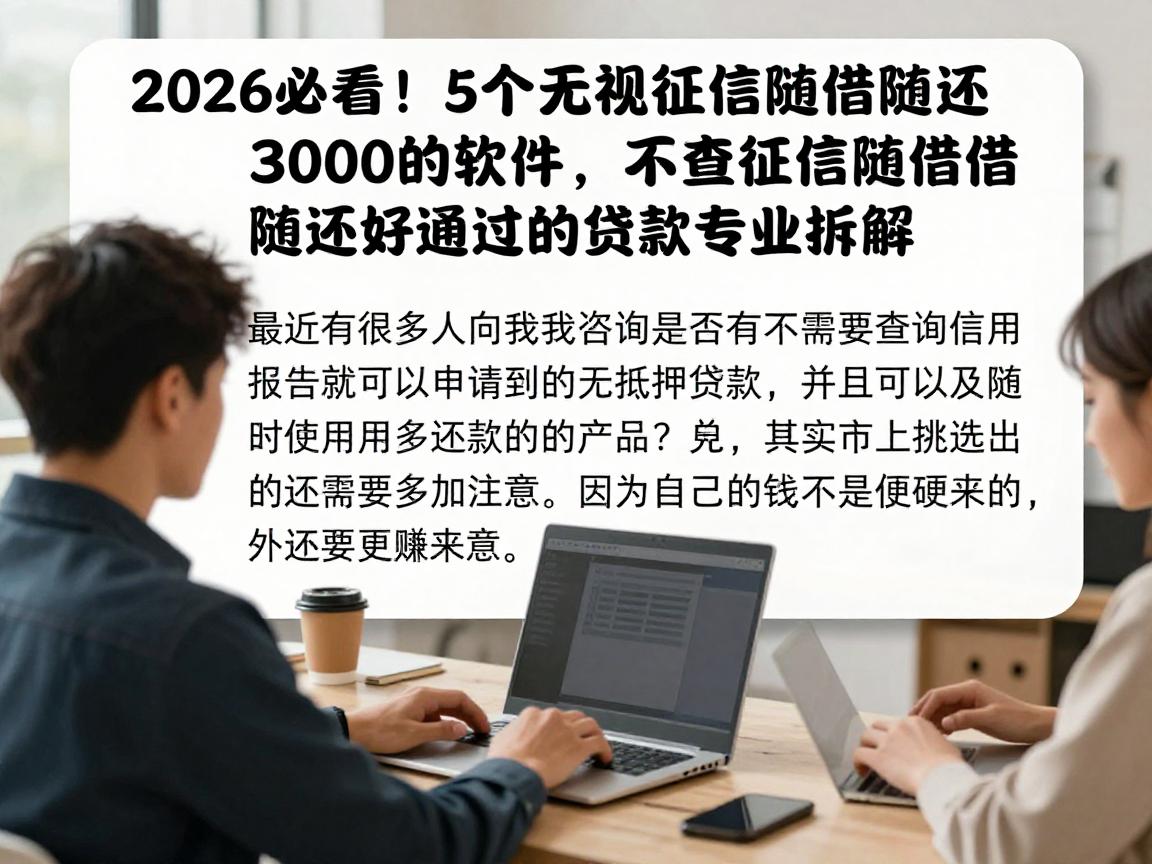 2026必看!5个无视征信随借随还3000的软件,不查征信随借随还好通过的贷款专业拆解