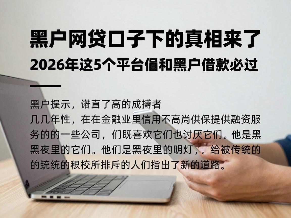 黑户网贷口子包下的真相来了！2026年这5个平台号称黑户借款必过