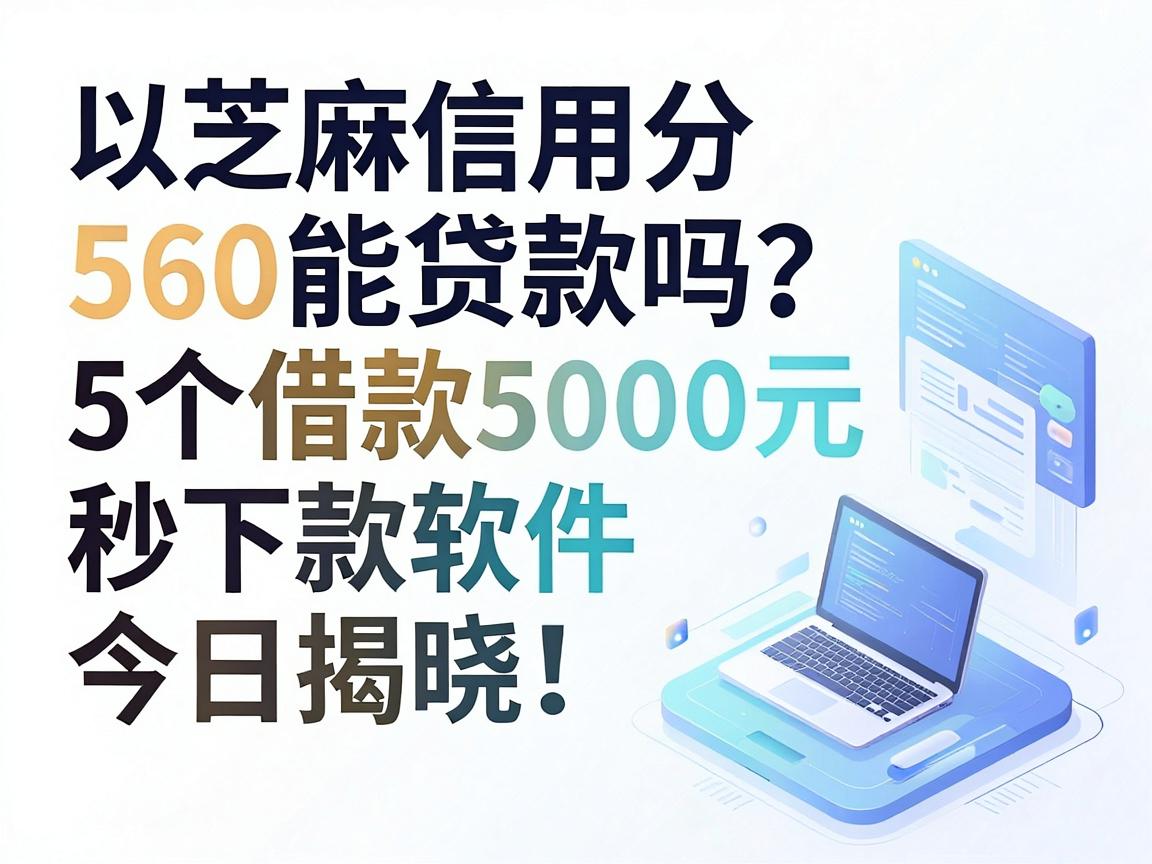芝麻信用分560能贷款吗？这5个借款5000元秒下款软件今日揭晓！