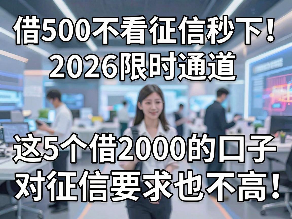 借500不看征信秒下!2026限时通道,这5个借2000的口子对征信要求也不高