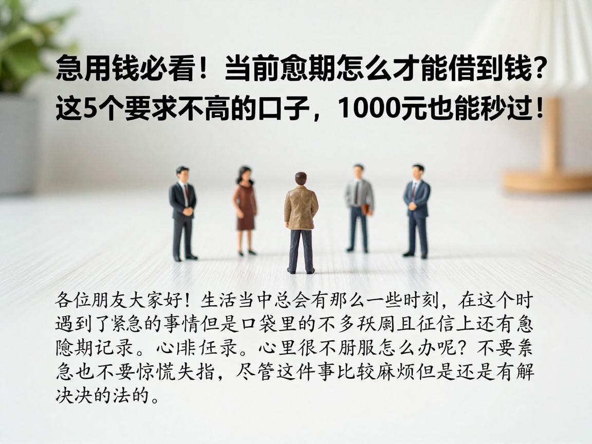 急用钱必看!当前逾期怎么才能借到钱?这5个要求不高的口子,1000元也能秒过!