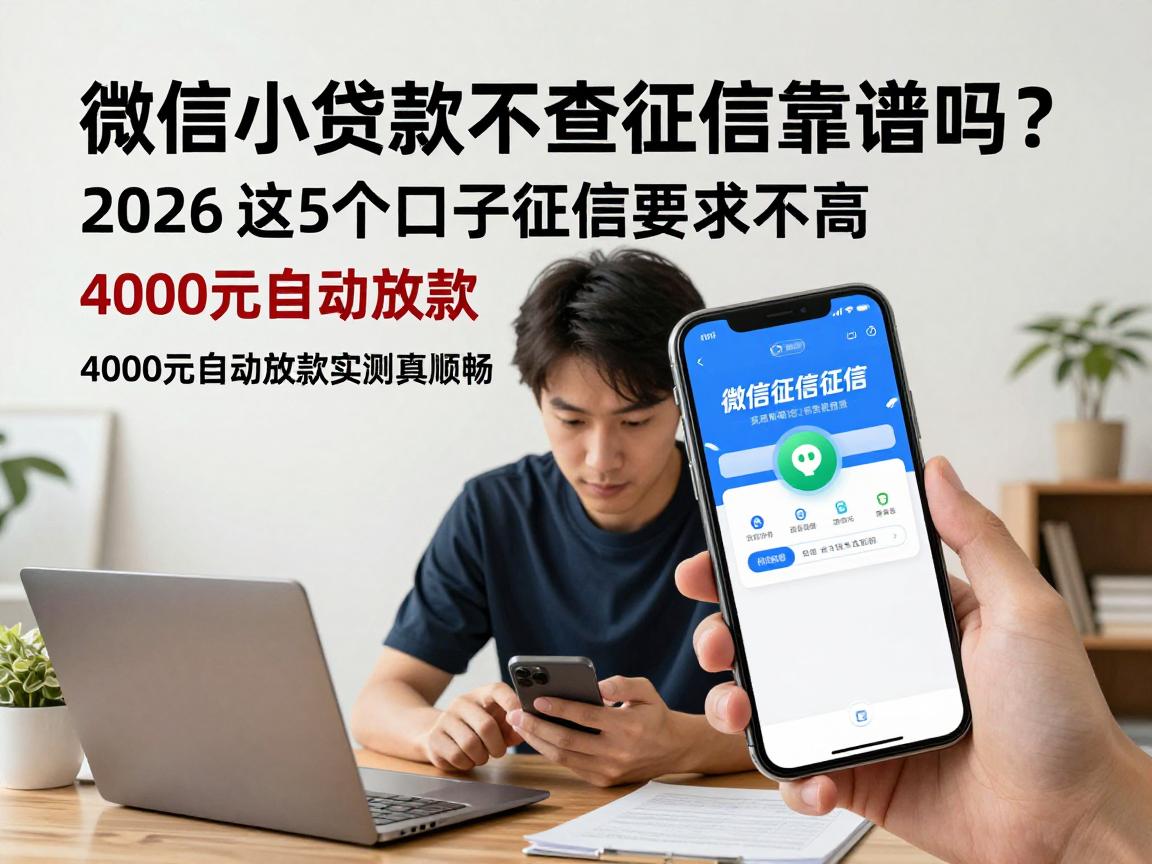 微信小额贷款不查征信靠谱吗？2026这5个口子征信要求不高，4000元自动放款实测真顺畅