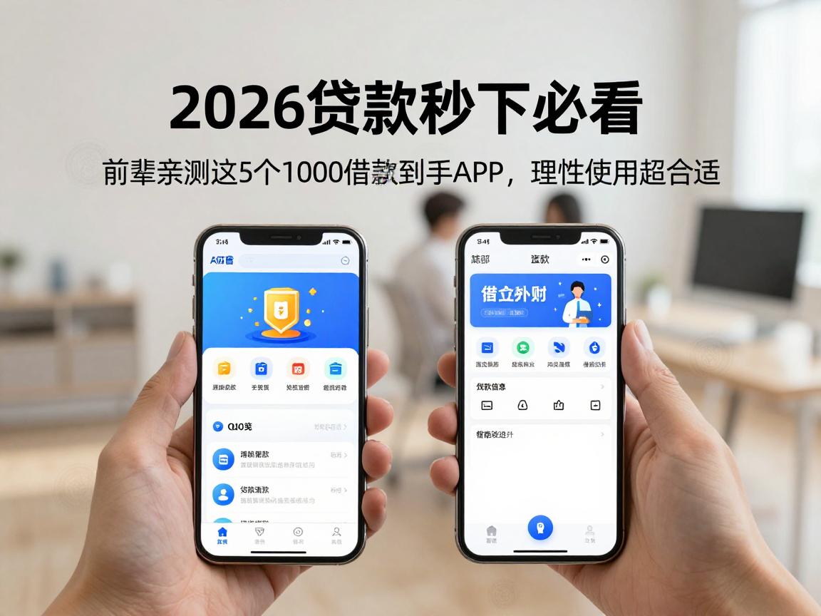 2026贷款秒下必看!前辈亲测这5个1000借款秒到手APP,理性使用超合适