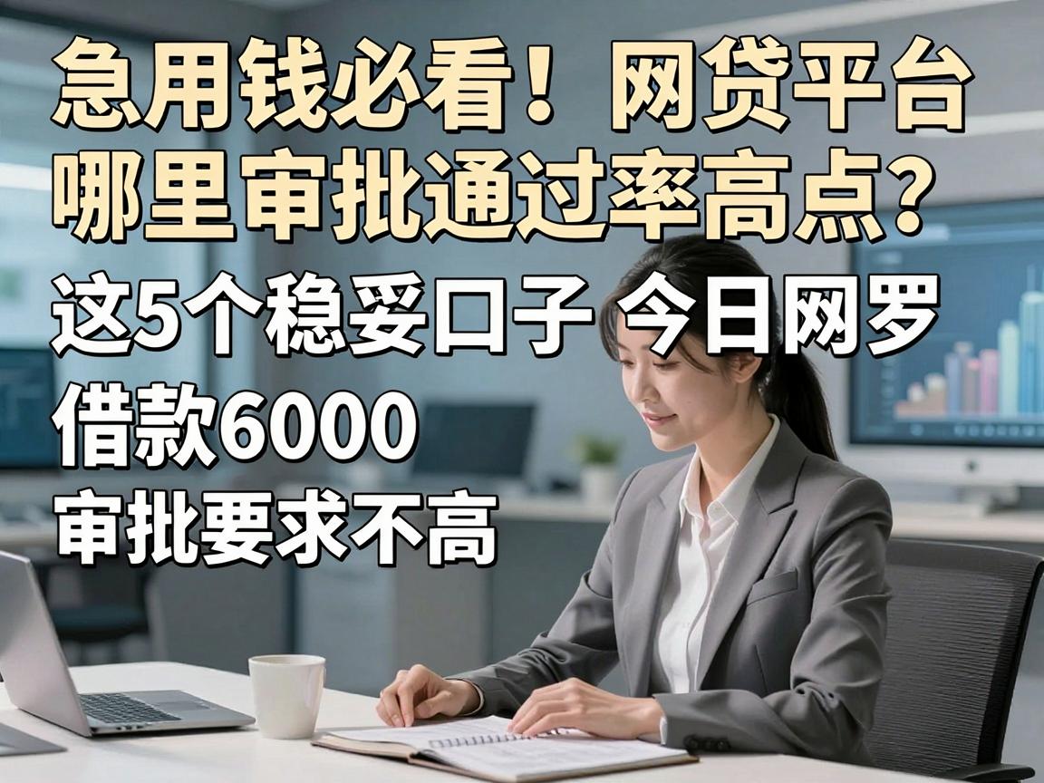 急用钱必看！网贷平台哪里审批通过率高点？这5个稳妥口子今日网罗，借款6000审批要求不高