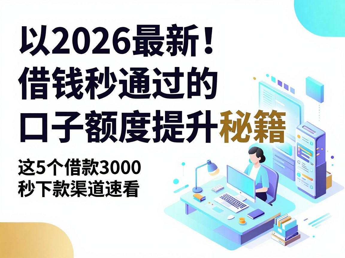 2026最新!借钱秒通过的口子额度提升秘籍,这5个借款3000秒下款渠道速看