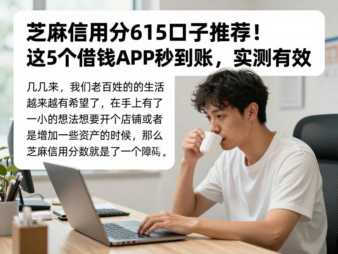 芝麻信用分615口子推荐!这5个借钱APP秒到账,实测有效