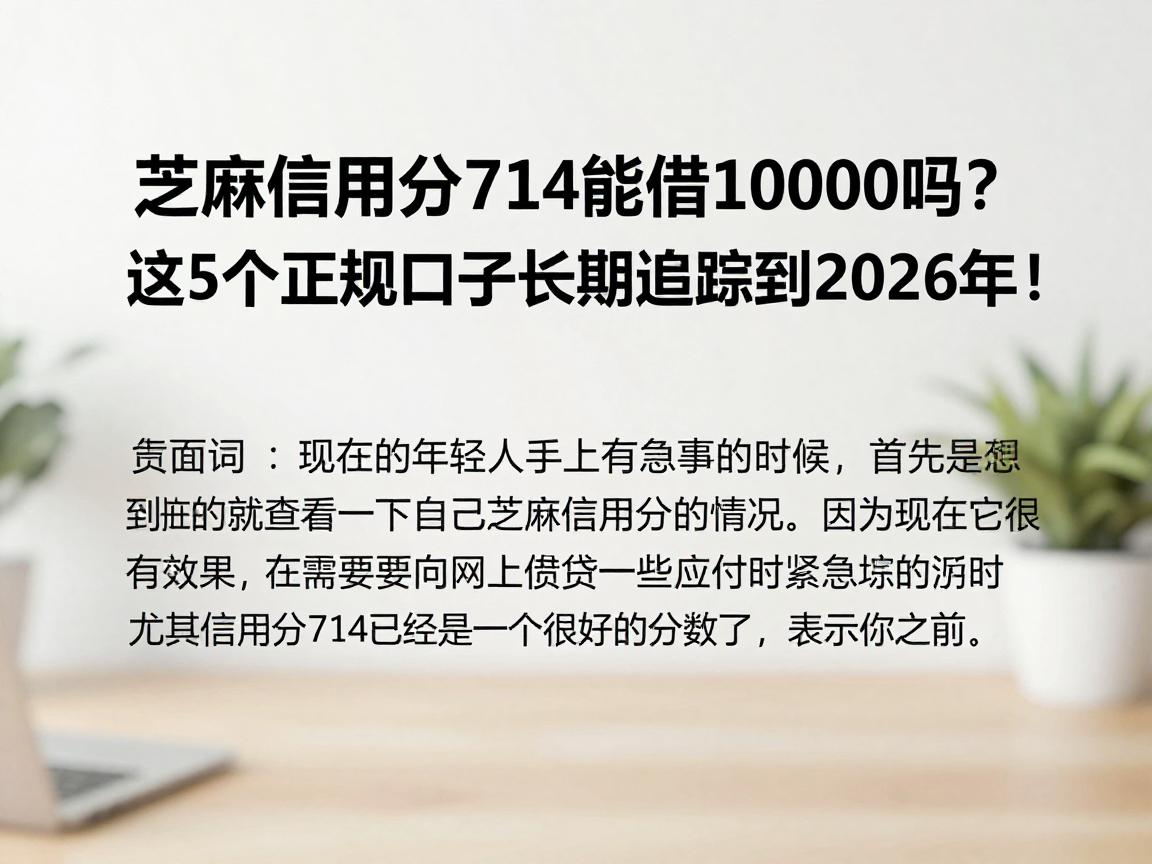 芝麻信用分714能借10000吗？这5个正规口子长期追踪到2026年！