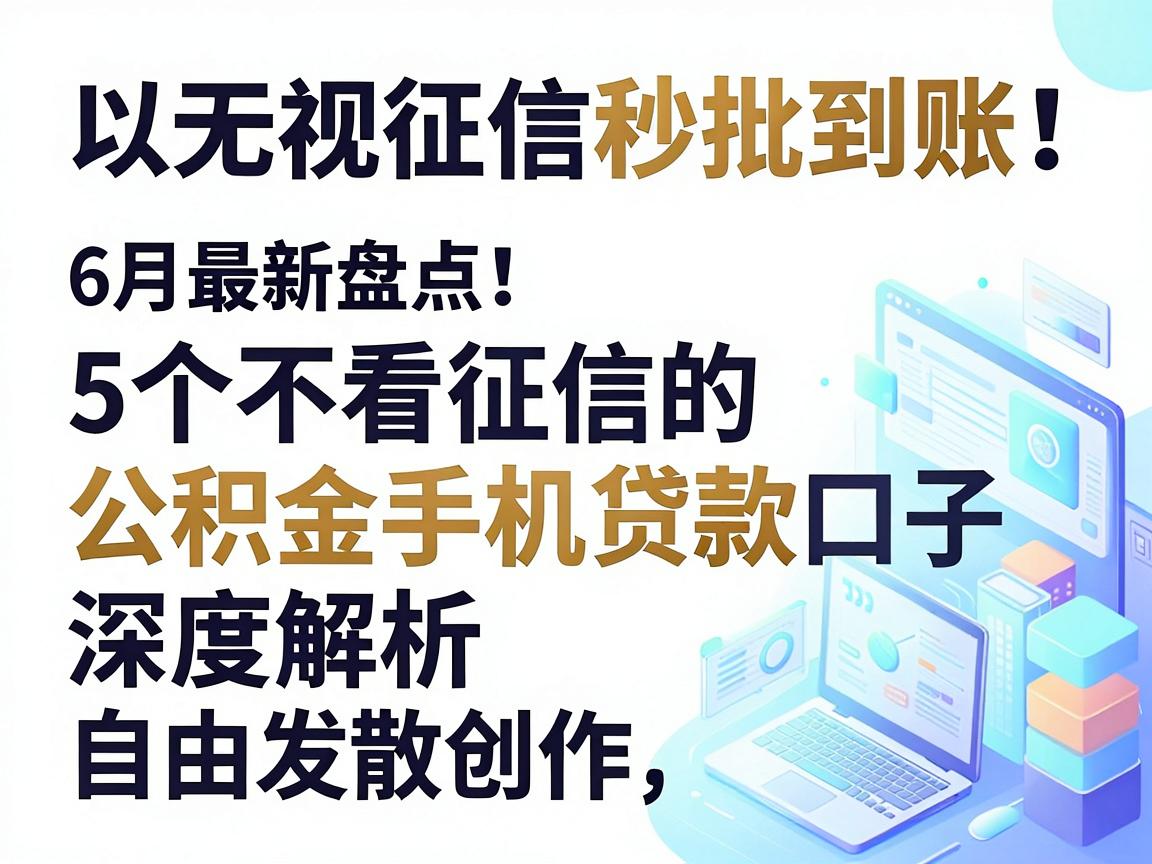 无视征信秒批到账!6月最新盘点:5个不看征信的公积金手机贷款口子深度解析