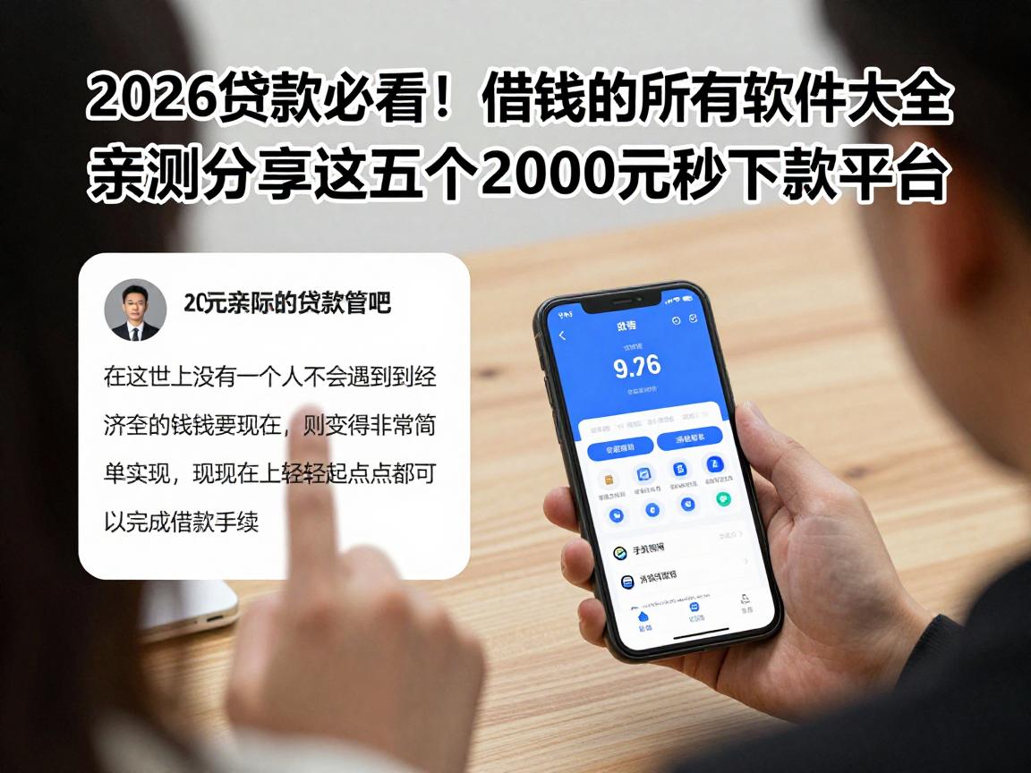 2026贷款必看!借钱的所有软件大全:亲测分享这五个2000元秒下款平台