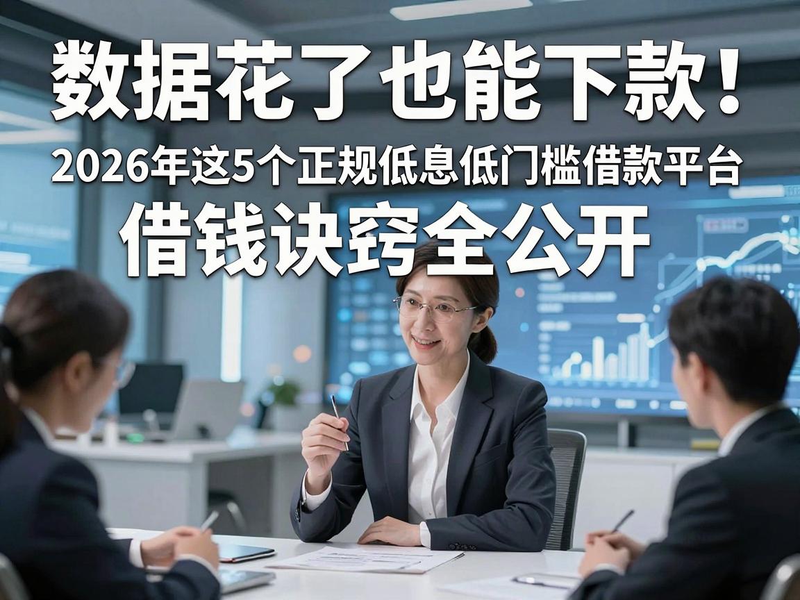 数据花了也能下款!2026年这5个正规低息低门槛借款平台,借钱诀窍全公开
